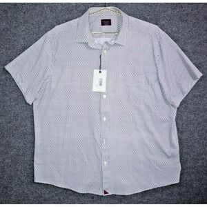 Untuckit Shirt Men 2XL White Maroon Box Short Sleeve Button Up Barcolo‎ NWT NEW